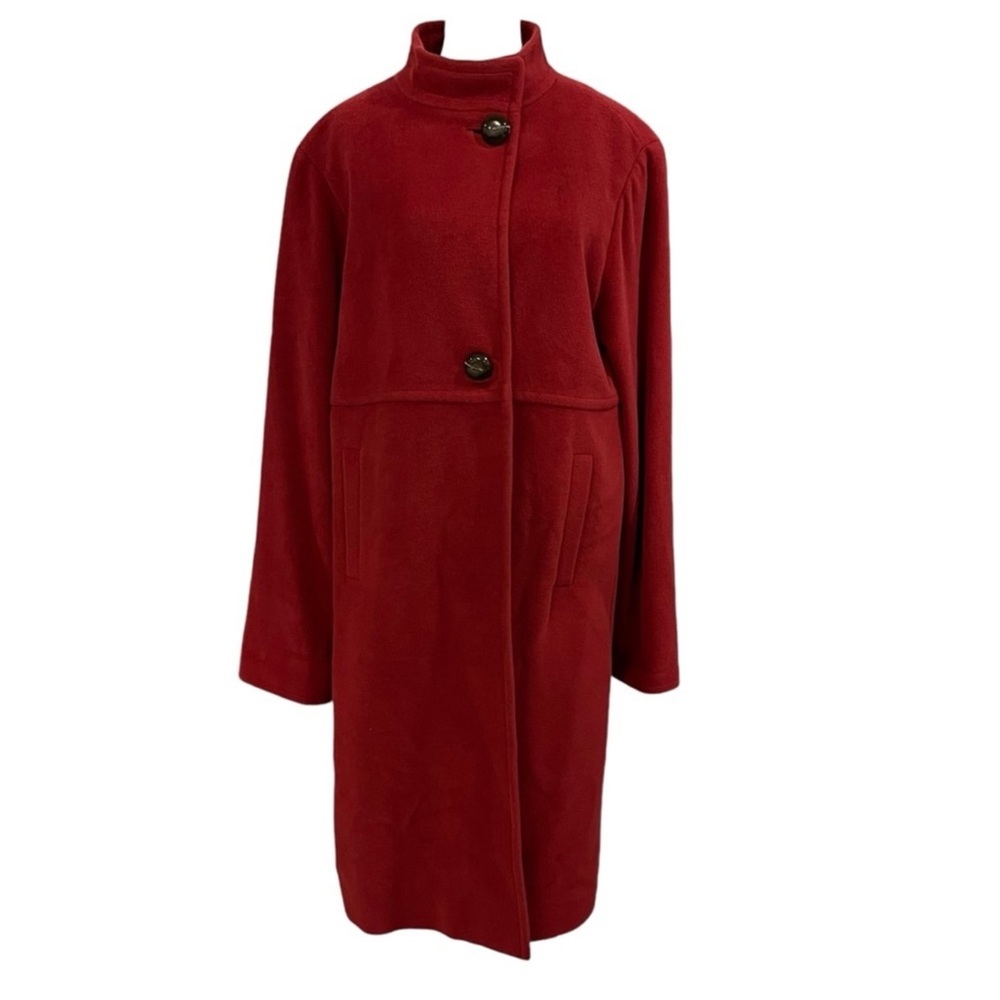 Cole Haan Women's Angora Rabbit Hair And Wool Red Coat - Size 12